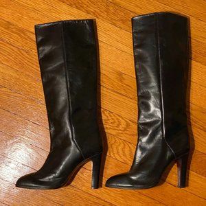 🖤 Vintage Black High-Heeled Boots - Brand New, Never Worn, Leather Lined